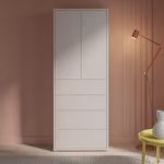 Alice Springs Tall Storage Cabinet with Push-to-Open Doors & 4 Drawers in Sand