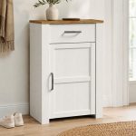 Bohol 1 Door 1 Drawer Shoe Cabinet in Riviera Oak/White
