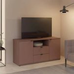 Ganymede TV Unit with Open Shelf, 2 Drawers & 2 Doors in Terracotta