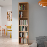 Alice Springs Tall Narrow Bookcase with 5 Shelves in Elegancia Oak
