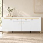 Lazio Sideboard 4 Door 2 Drawer in Alpine White/White Gloss