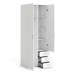 Space Wardrobe 2 Doors 3 Drawers in White 2000 - Image 3