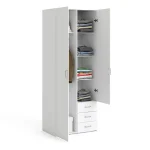 Space Wardrobe 2 Doors 3 Drawers in White 2000 - Image 4