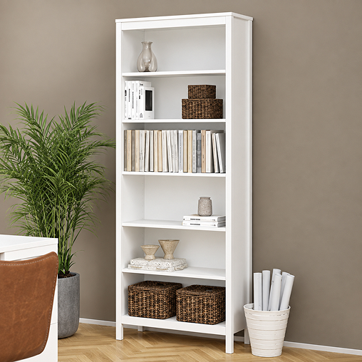 srefsr Madrid Bookcase in White - Image 1