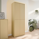 Alice Springs Tall Shoe Cabinet with 4 Doors Push-to-Open in Butter Yellow