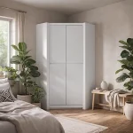 Fribo Corner Wardrobe 2 Door in Alpine White - Image 2