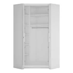 Fribo Corner Wardrobe 2 Door in Alpine White - Image 4