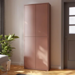 Alice Springs Tall Shoe Cabinet with 4 Doors Push-to-Open in Terracotta