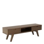 A-Line TV Unit with 2 Drawers in Smoked Oak - Image 2