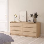 Naia Wide Chest of 6 Drawers (3) in Jackson Hickory Oak