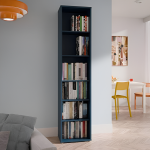 Alice Springs Tall Narrow Bookcase with 5 Shelves in Night Blue