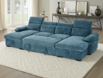 Hudson Sofabed Blue U Shape Corner - Image 2