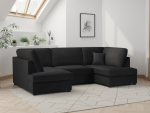 Carnaby Sofa Plush Black U Shape Corner - Image 8