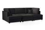 Carnaby Sofa Plush Black U Shape Corner - Image 6