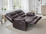 Conrad Manual Recliner Sofa Brown 2 Seater - Image 3