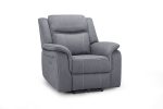 Galaxy Tech Electric Recliner Armchair Grey Fabric - Image 2