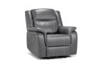 Galaxy Tech Electric Recliner Armchair Grey Leather - Image 2