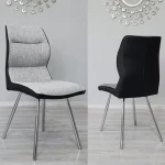 Zermatt Dining Chair (Grey PU with Grey Fabric)