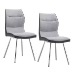 Zermatt Dining Chair (Grey PU with Grey Fabric) - Image 2