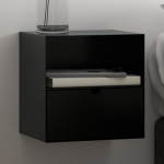 Joliet 1 Drawer Wallmounted Bedside Table in Matt Black