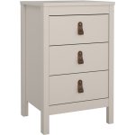 Barcelona Bedside Table 3 Drawers in Cashmere - Image 5