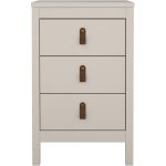 Barcelona Bedside Table 3 Drawers in Cashmere - Image 4