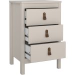Barcelona Bedside Table 3 Drawers in Cashmere - Image 6