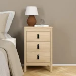 Barcelona Bedside Table 3 Drawers in Jackson Oak Hickory