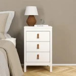 Barcelona Bedside Table 3 Drawers in White