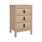 Barcelona Bedside Table 3 Drawers in Jackson Oak Hickory - Image 4