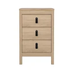 Barcelona Bedside Table 3 Drawers in Jackson Oak Hickory - Image 5