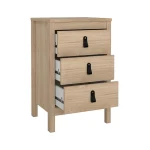 Barcelona Bedside Table 3 Drawers in Jackson Oak Hickory - Image 6