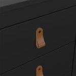 Barcelona Bedside Table 3 Drawers in Matt Black - Image 5