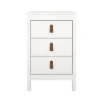 Barcelona Bedside Table 3 Drawers in White - Image 2
