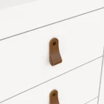 Barcelona Bedside Table 3 Drawers in White - Image 5