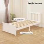HOMCOM Single Wooden Bed Frame with Drawers - Image 9