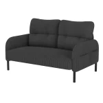 Modern 2 Seater Corduroy Sofa with Side Storage Pockets – Gray - Image 9