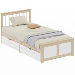 HOMCOM Single Pine Storage Bed with Drawers - Natural - Image 5