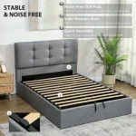 HOMCOM Double Ottoman Bed with Gas Lift Storage - Image 8