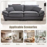 Oversized Two-Seater Sofa – Modern Deep-Seated Modular Daybed, Dark Gray - Image 4