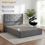 HOMCOM Double Ottoman Bed with Gas Lift Storage for 140 x 190 cm Mattress - Image 6