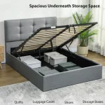 HOMCOM Double Ottoman Bed with Gas Lift Storage - Image 12