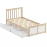 HOMCOM Single Pine Storage Bed with Drawers - Natural - Image 14
