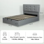 HOMCOM Double Ottoman Bed with Gas Lift Storage - Image 5