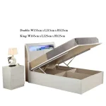RUGBY WHITE HIGH GLOSS BED - Image 2