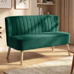 HOMCOM 117cm Loveseat Sofa – Small 2 Seater Sofa, Dark Green