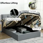 HOMCOM Double Ottoman Bed with Gas Lift Storage - Image 9