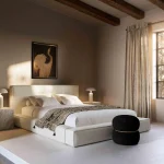 Olafur Super King Bed Frame with Support Slats & Fixings – Cream