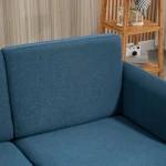 HOMCOM 2 Seater Loveseat Sofa – Blue Modern Sofa - Image 3