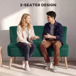 HOMCOM 117cm Loveseat Sofa – Small 2 Seater Sofa, Dark Green - Image 6